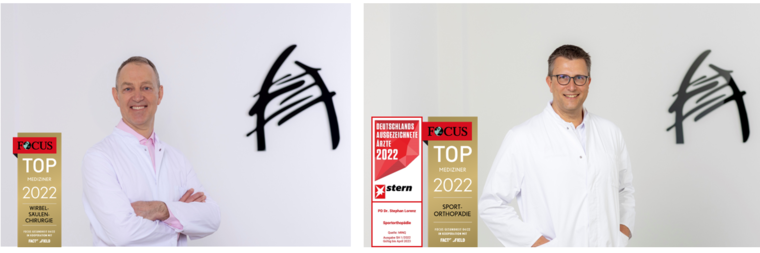 Dr Birkenmaier und Dr Lorenz mit Focus und Stern Siegel 2022